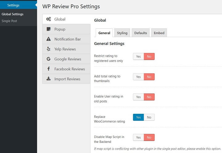 exemplu wp review pro