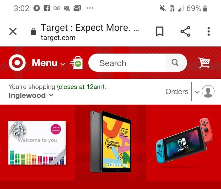 target - esempio di dispositivo mobile