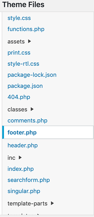 pie de página.php seleccionado