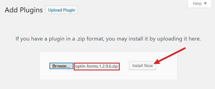 Laden Sie die Zip-Datei des Plugins hoch