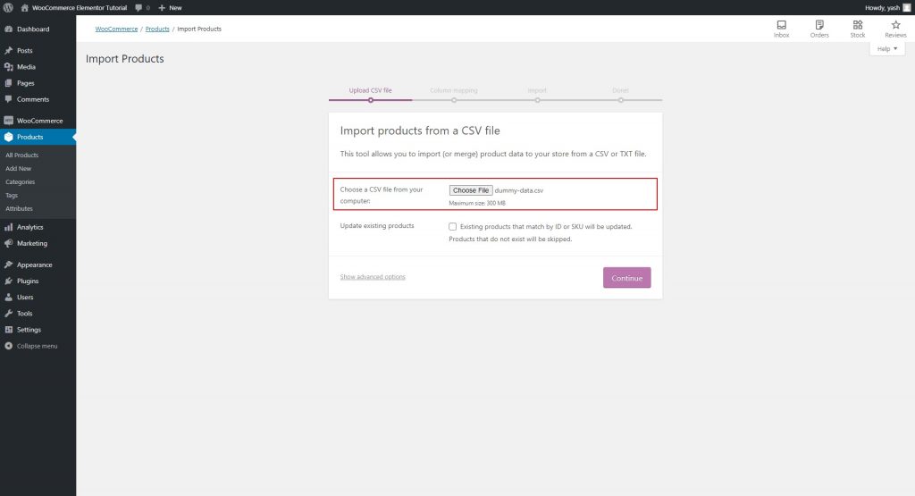 Pilihan produk WooCommerce