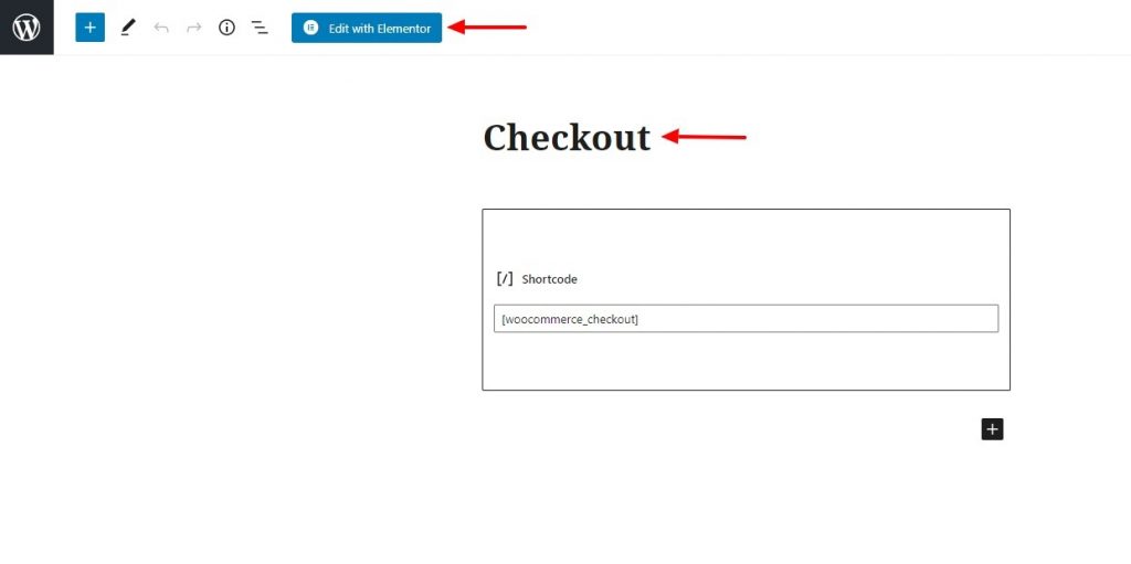 Halaman Checkout dalam pengeditan WordPress