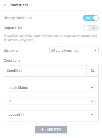 kondisi tampilan membatasi konten dengan status login