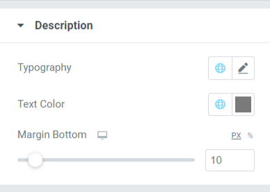 ส่วนคำอธิบายในแท็บรูปแบบของวิดเจ็ตสมาชิกทีม