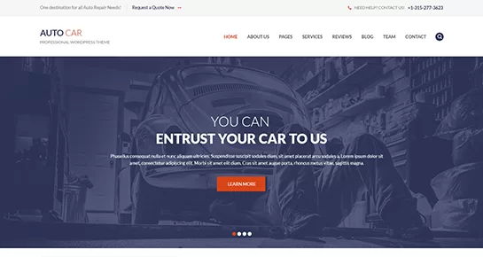 Dealer auto gratuit și tema WordPress pentru reparații