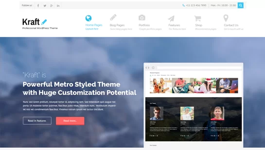 kraft free premium WordPress theme