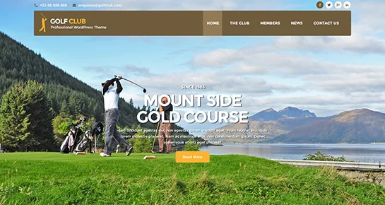 Tema WordPress de golfe perfeito