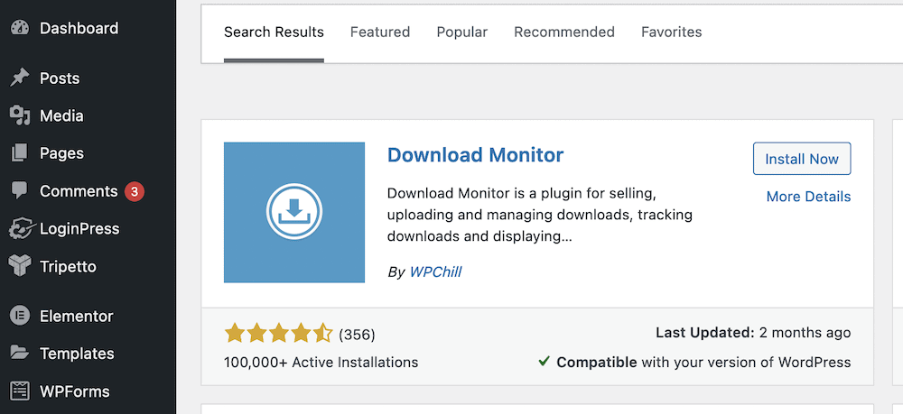 Die Download-Monitor-Karte in WordPress.