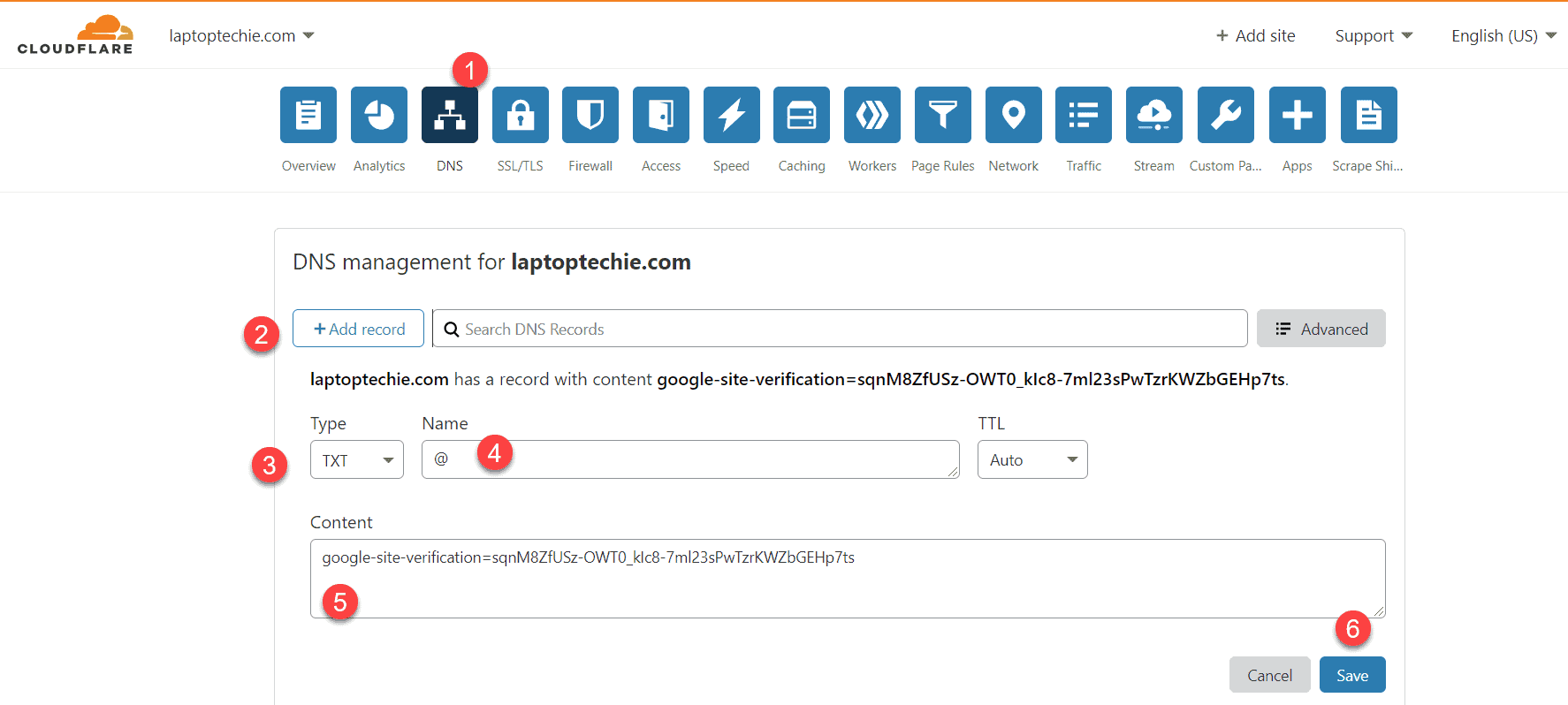 Gestionarea DNS Cloudflare