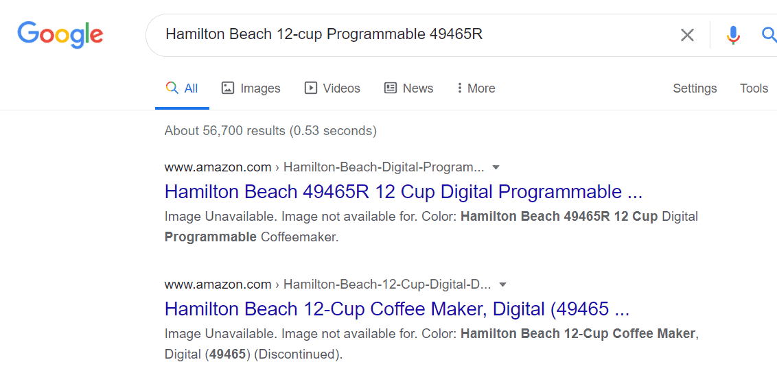 Hamilton Beach 12 cești programabil 49465R Căutare Google