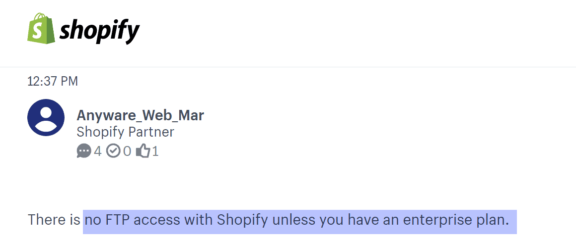 Comentariu Shopify