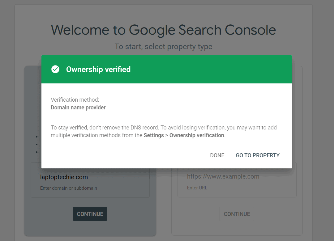 Verificarea proprietății Google Search Console