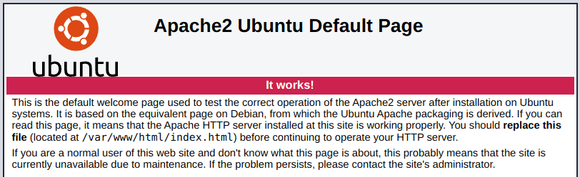 Ubuntu Varsayılan Sayfası