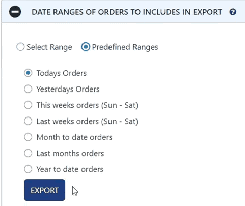 WooCommerce Order Export Pro intervalli di date degli ordini