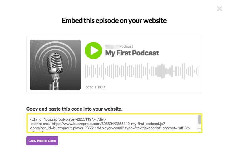 Sematkan kode untuk podcast di Buzzsprout.