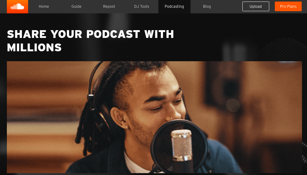 Site-ul web SoundCloud Podcast.