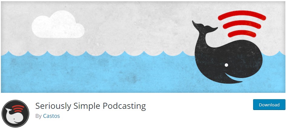 Sigla bannerului pentru pluginul Seriously Simple Podcasting