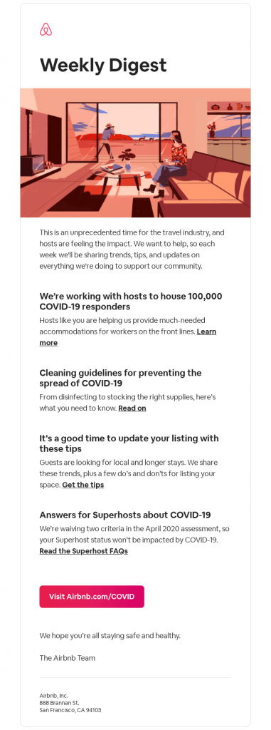 Airbnb-Livrabilitate prin e-mail