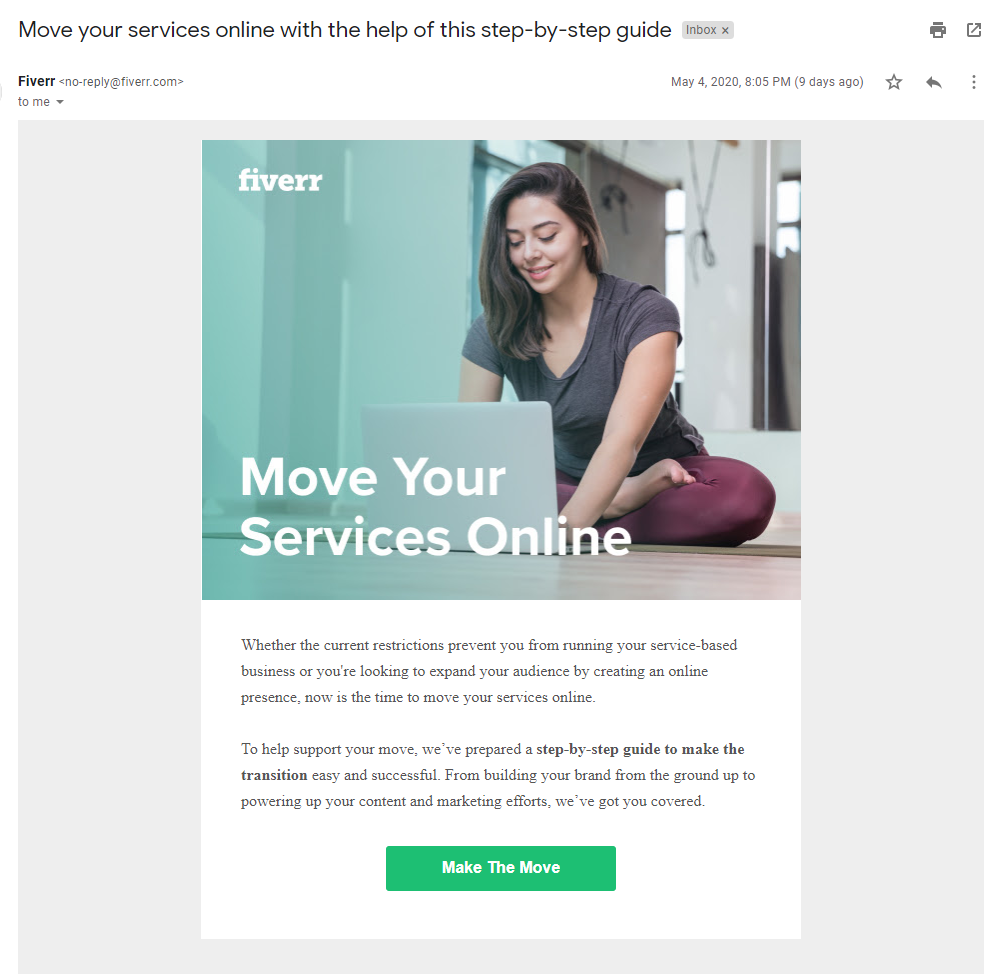 exemplu de marketing prin e-mail fiverr