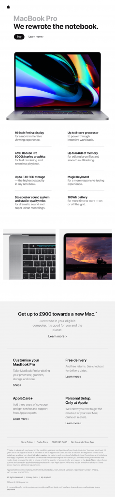 Apple MacBook Pro 출시 이메일