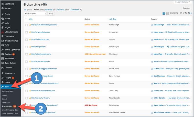 Cum să găsiți și să remediați link-uri rupte în WordPress (metoda ușoară) 3