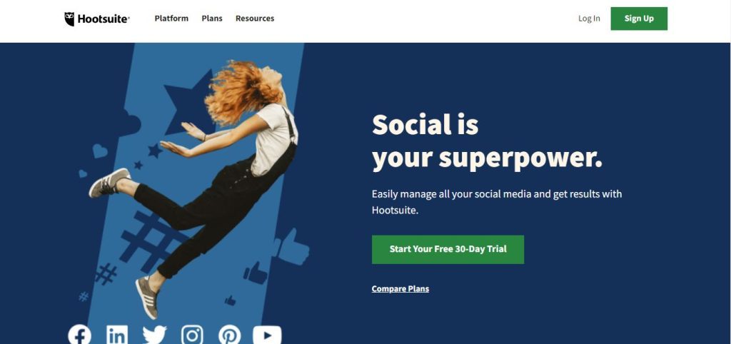 Hootsuite 登陸頁面