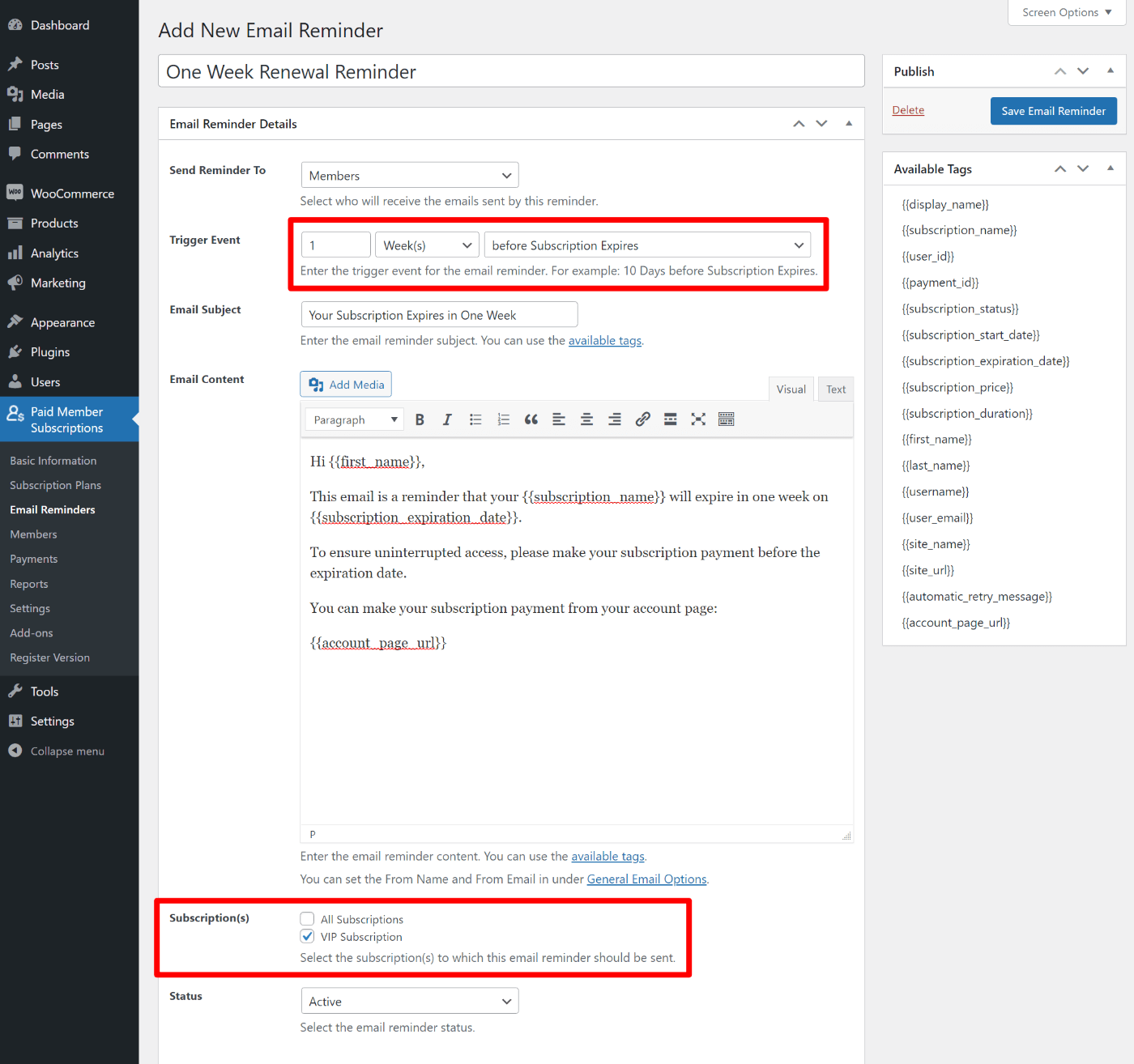 Produto de assinatura WooCommerce com renovação automática