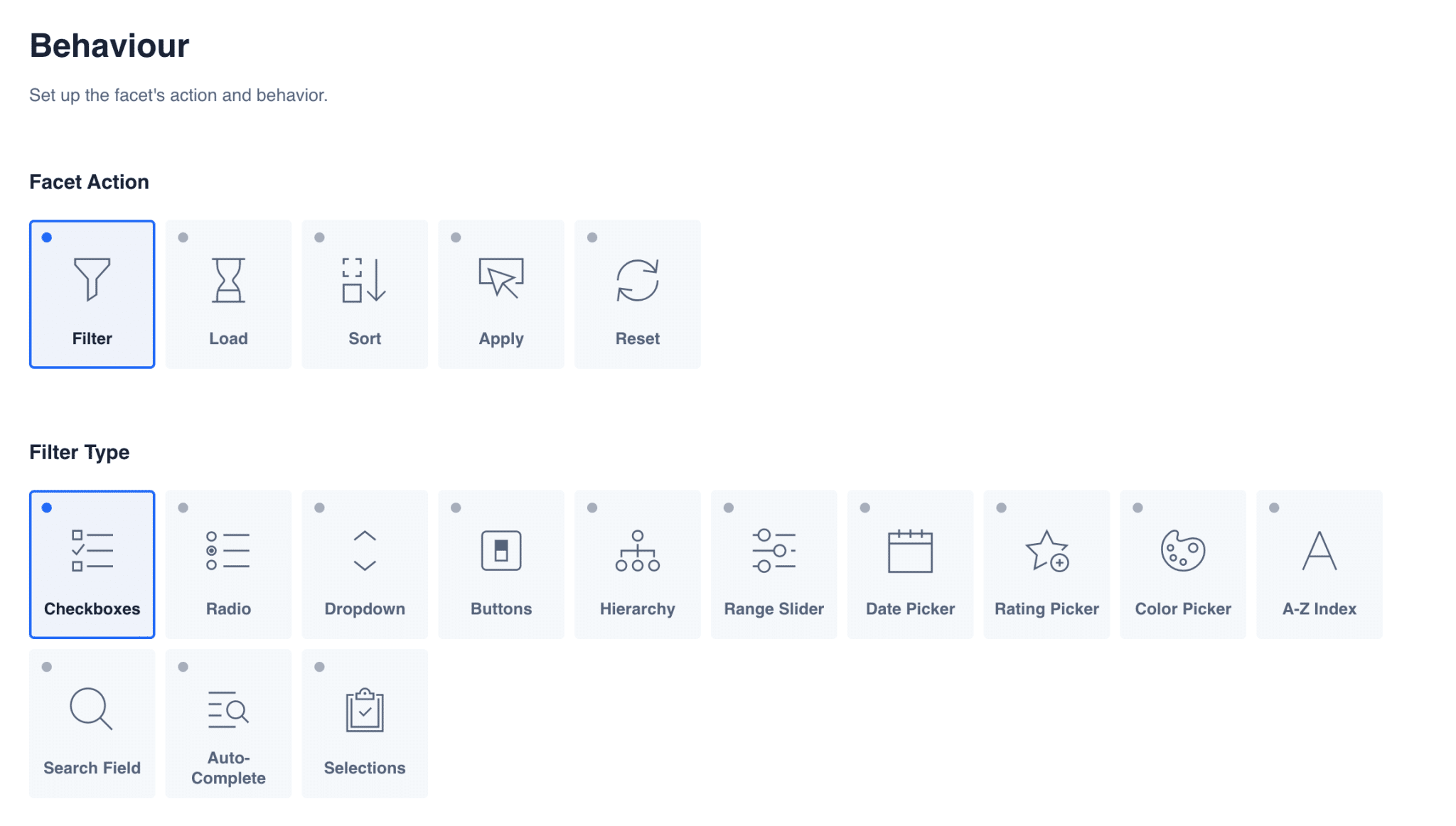 Fațete pe WP Grid Builder.