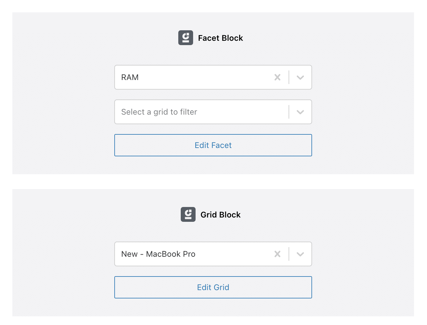 Blocurile de fațete și grilă pot fi editate în WP Grid Builder în WordPress.