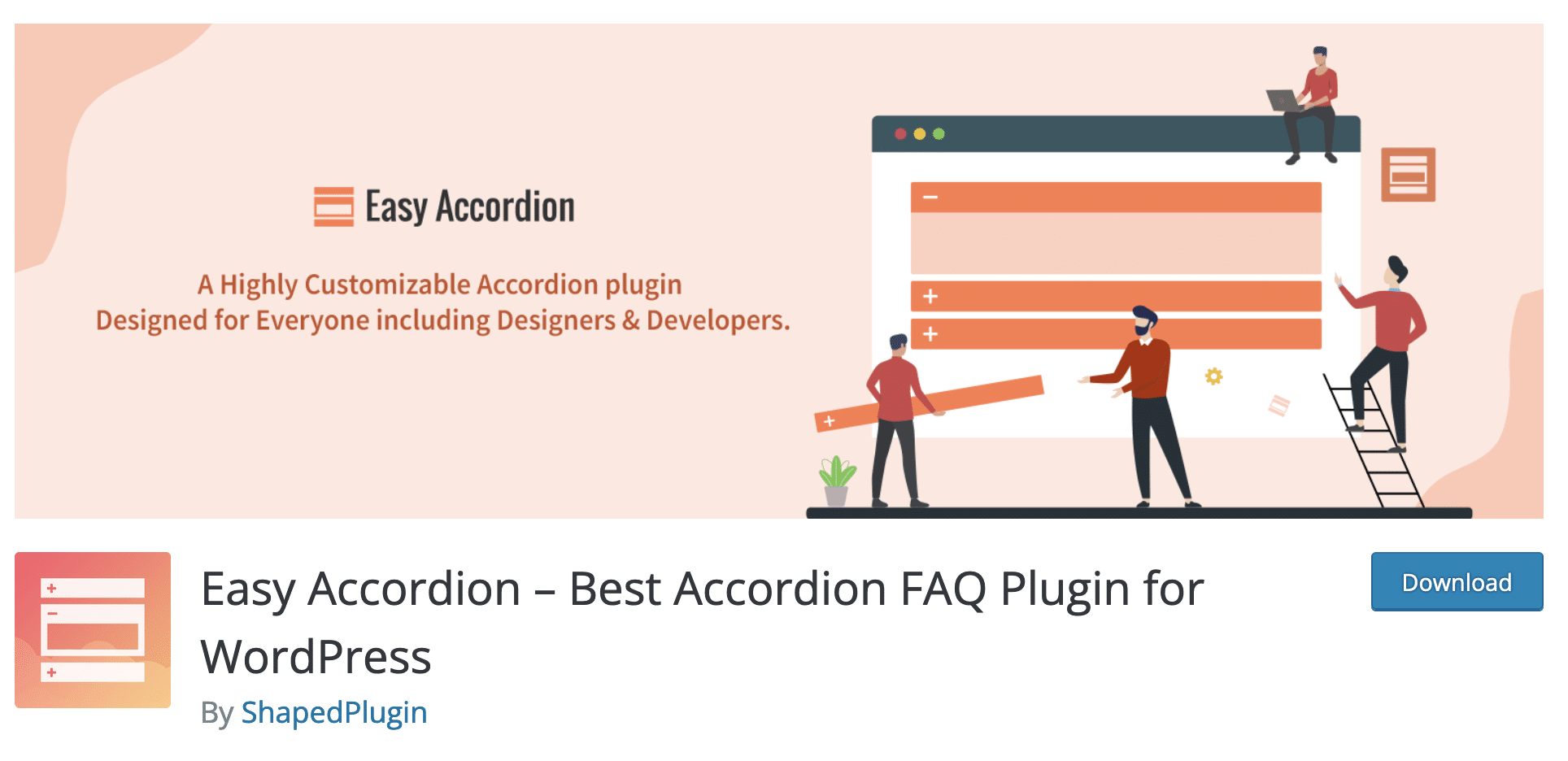 Easy Accordion, WordPress'te SSS oluşturmak için kolay bir eklentidir.