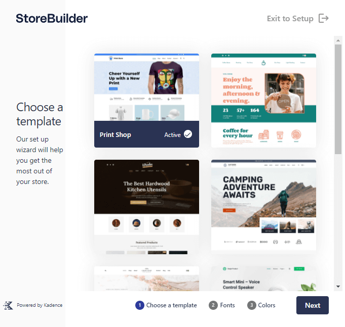 Nexcess storebuilder store templates