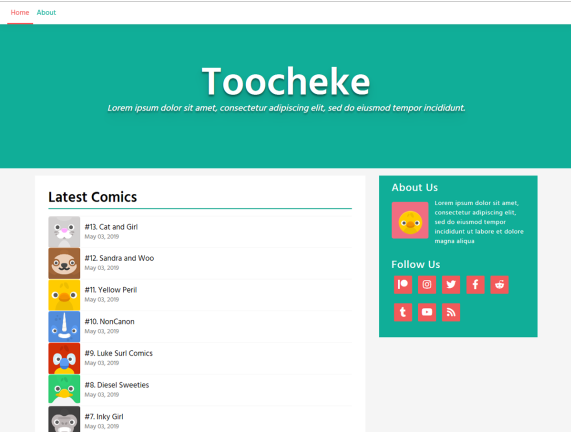 Toocheke WordPress Web Çizgi Roman Teması