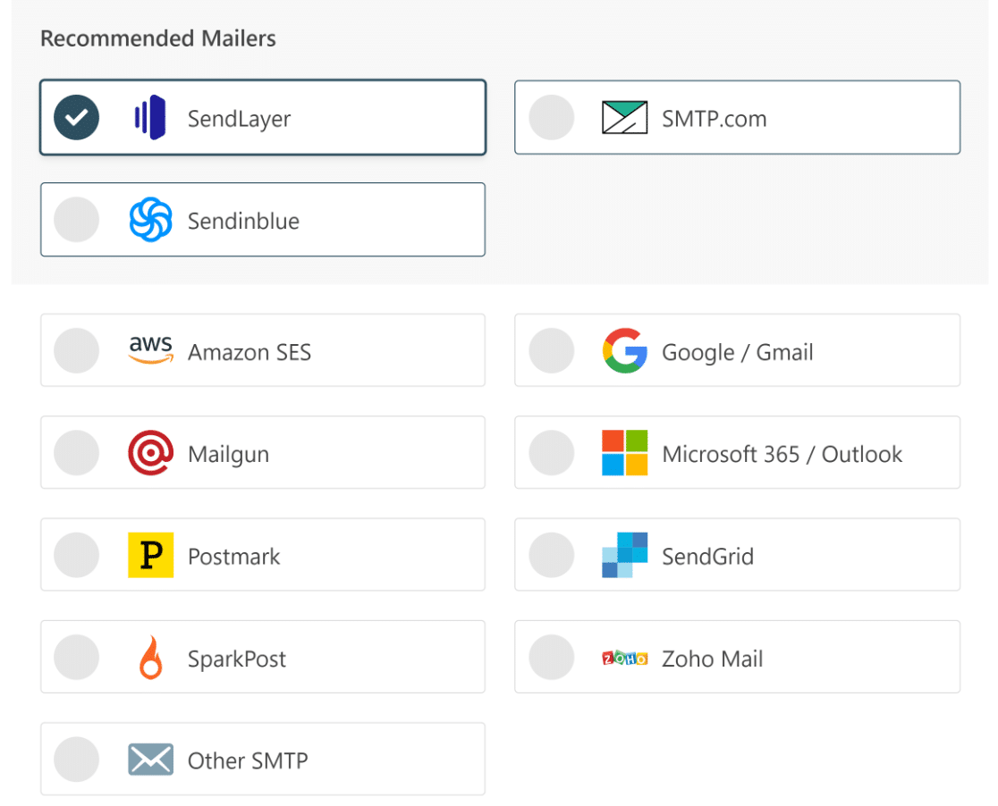 WP Mail SMTP mailer list