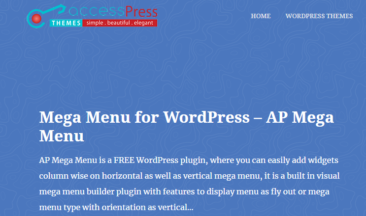 Plugin WordPress Mega Meniu AP