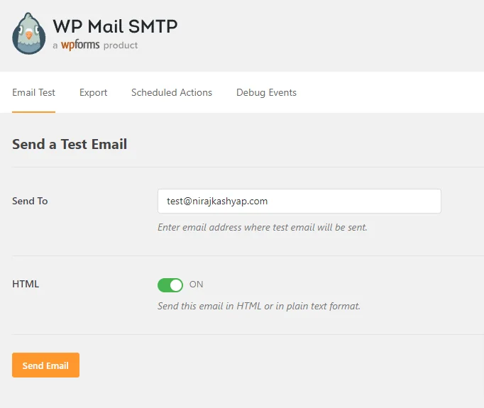 testemail بروتوكول SMTP