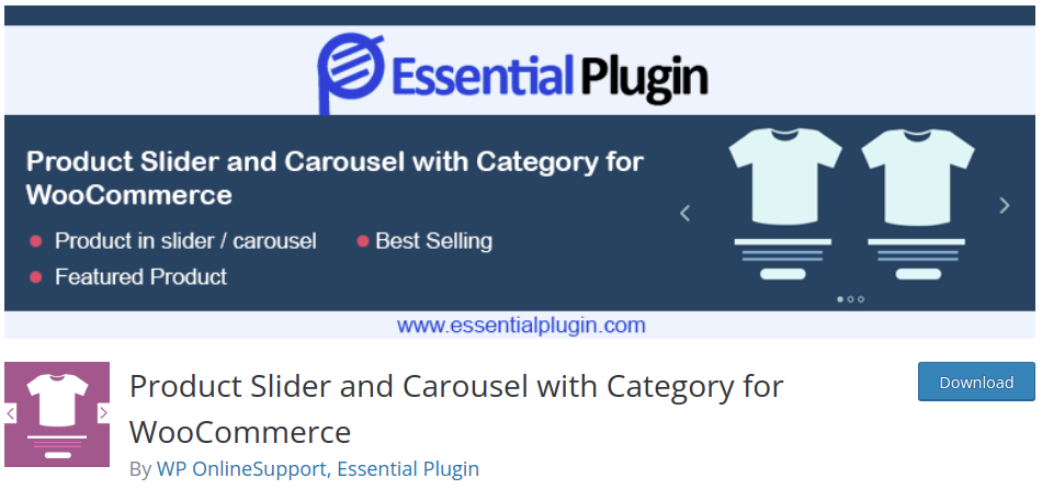 Slider e carrossel de produtos WooCommerce com categoria