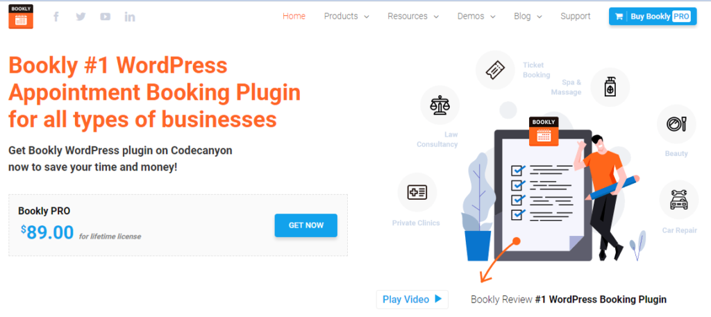 Bookly - Plugins de réservation WordPress