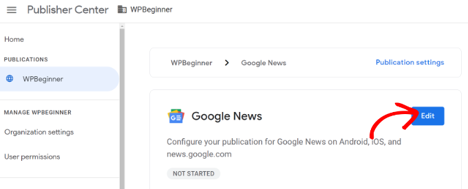 Edit Google news information