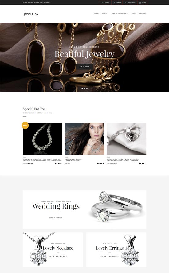 Jewelrica ecommerce tema wordpress