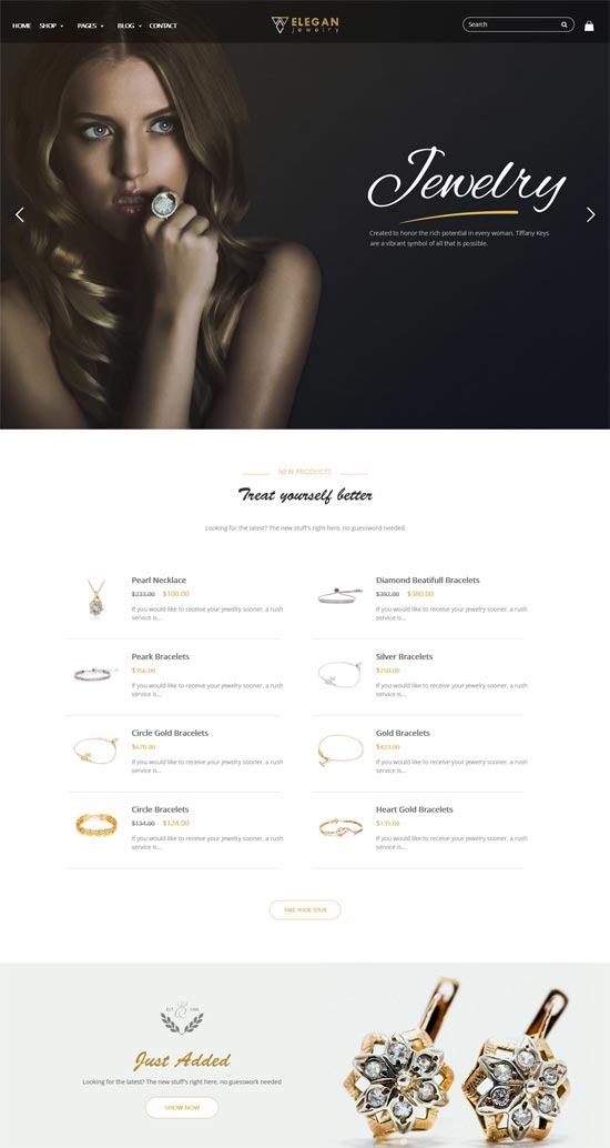 eleganta bijuterii wordpress tema woocommerce