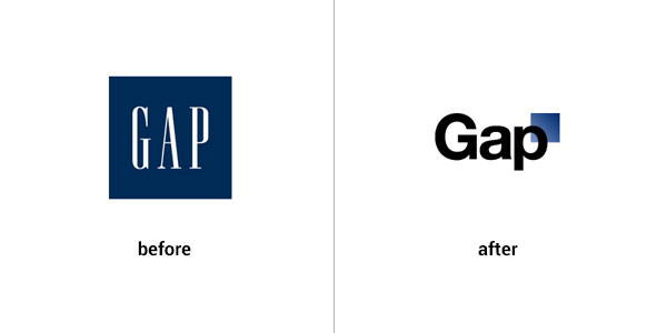 ตัวอย่างการรีแบรนด์ที่ไม่ดี: gap