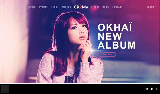 ธีม WordPress ของ croma ที่ตอบสนองต่อเพลง