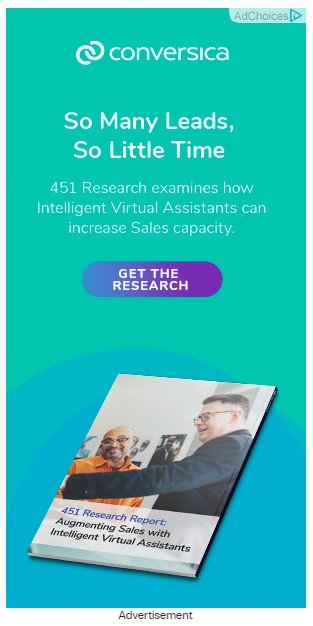 reklama displayowa conversica google, która brzmi: „tyle potencjalnych klientów, tak mało czasu, 451 badań sprawdza, w jaki sposób inteligentni wirtualni asystenci mogą zwiększyć możliwości sprzedaży. pobierz badanie”