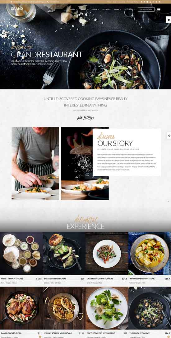 grand - motyw restauracji WordPress