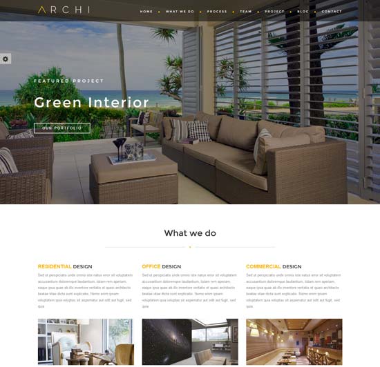 Motyw WordPress w architekturze wnętrz