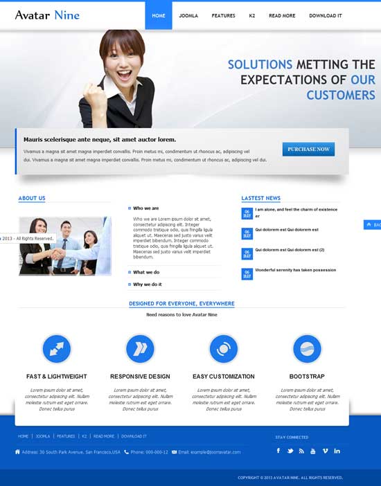 Avatar-Nine Responsive Joomla