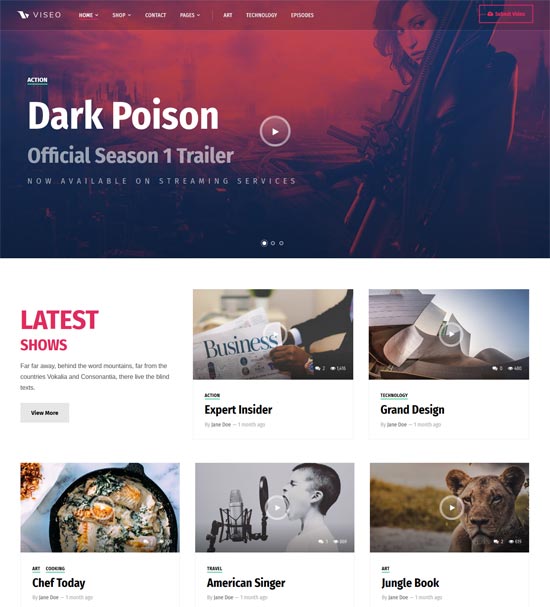 viseo video podcast tema wordpress