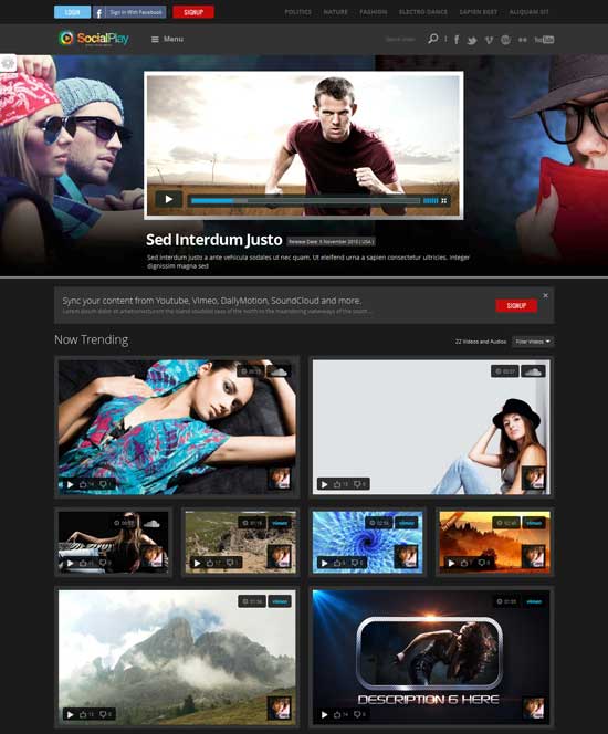 SocialPlay-Media-Sharing-Wordpress-Video-Temă