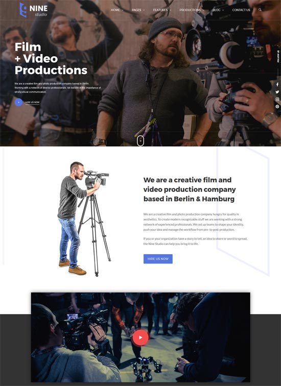 nouă temă wordpress producător de film de studio