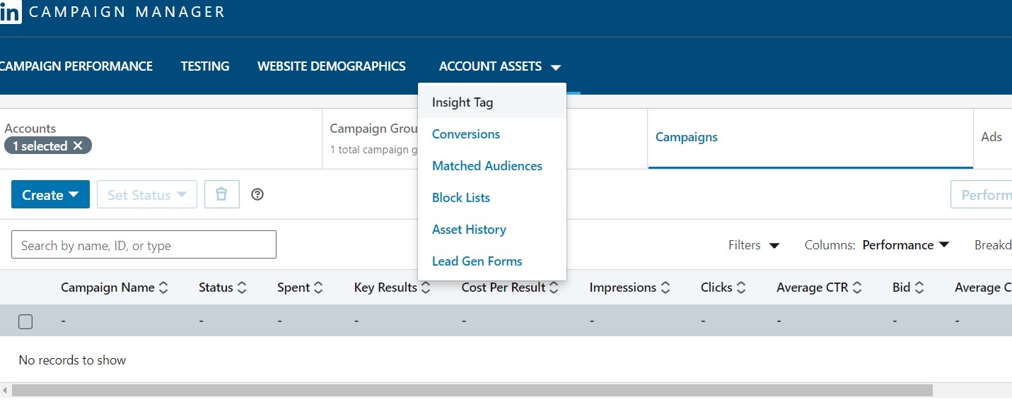 Usando a tag de insight ao criar um anúncio de redirecionamento do LinkedIn